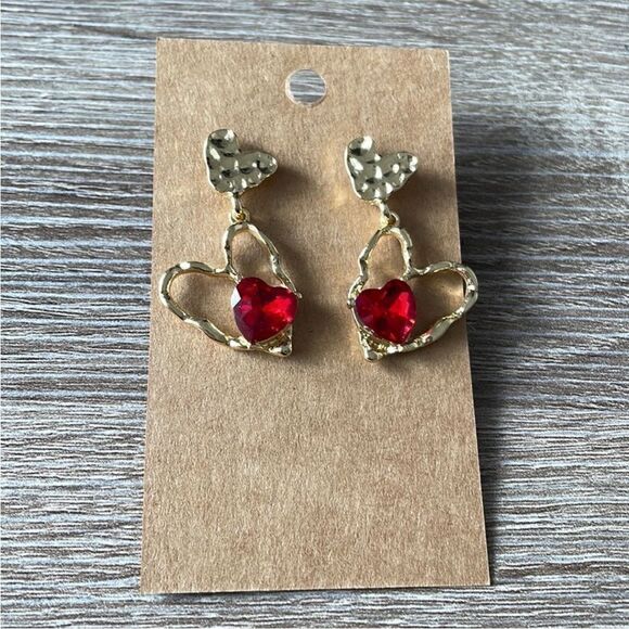 Vintage style heart earrings M251 - Picture 3 of 4